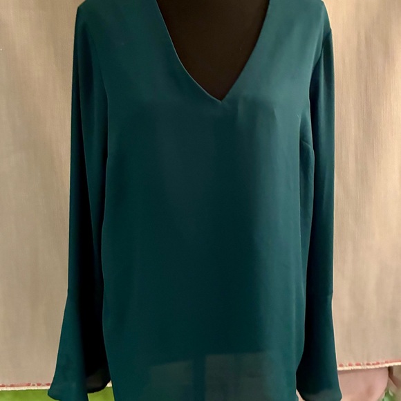 Banana Republic Teal V-Neck Blouse - Picture 1 of 3